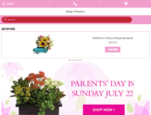 Tablet Screenshot of kingsflowersfullerton.com